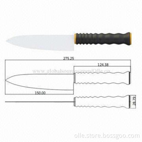 Newest Ceramic Chef Knife with Zirconia Blade, Cconvex Edge Blade